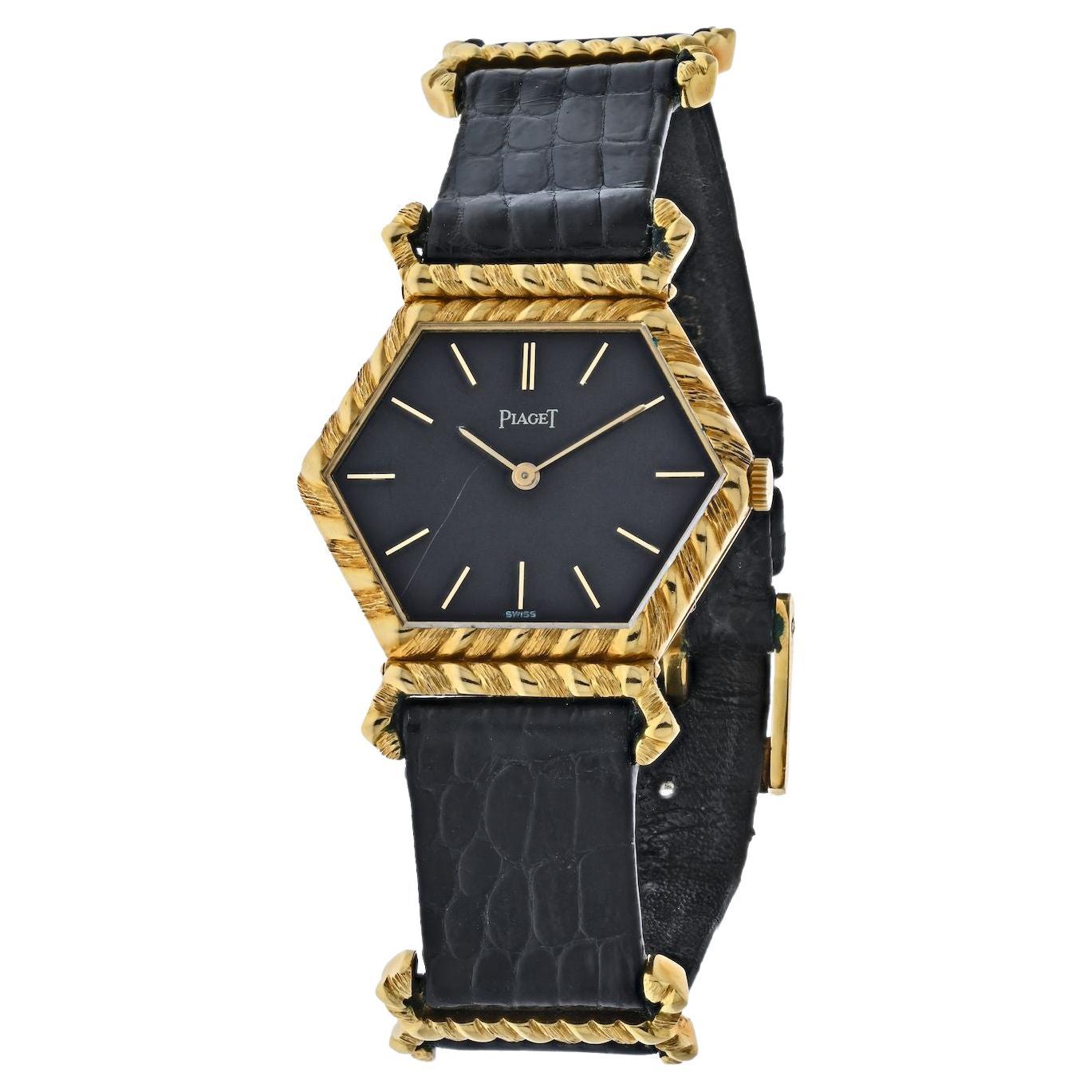Piaget 18K Yellow Gold 9559 1 D Hexagonal Vintage Ladies Watch