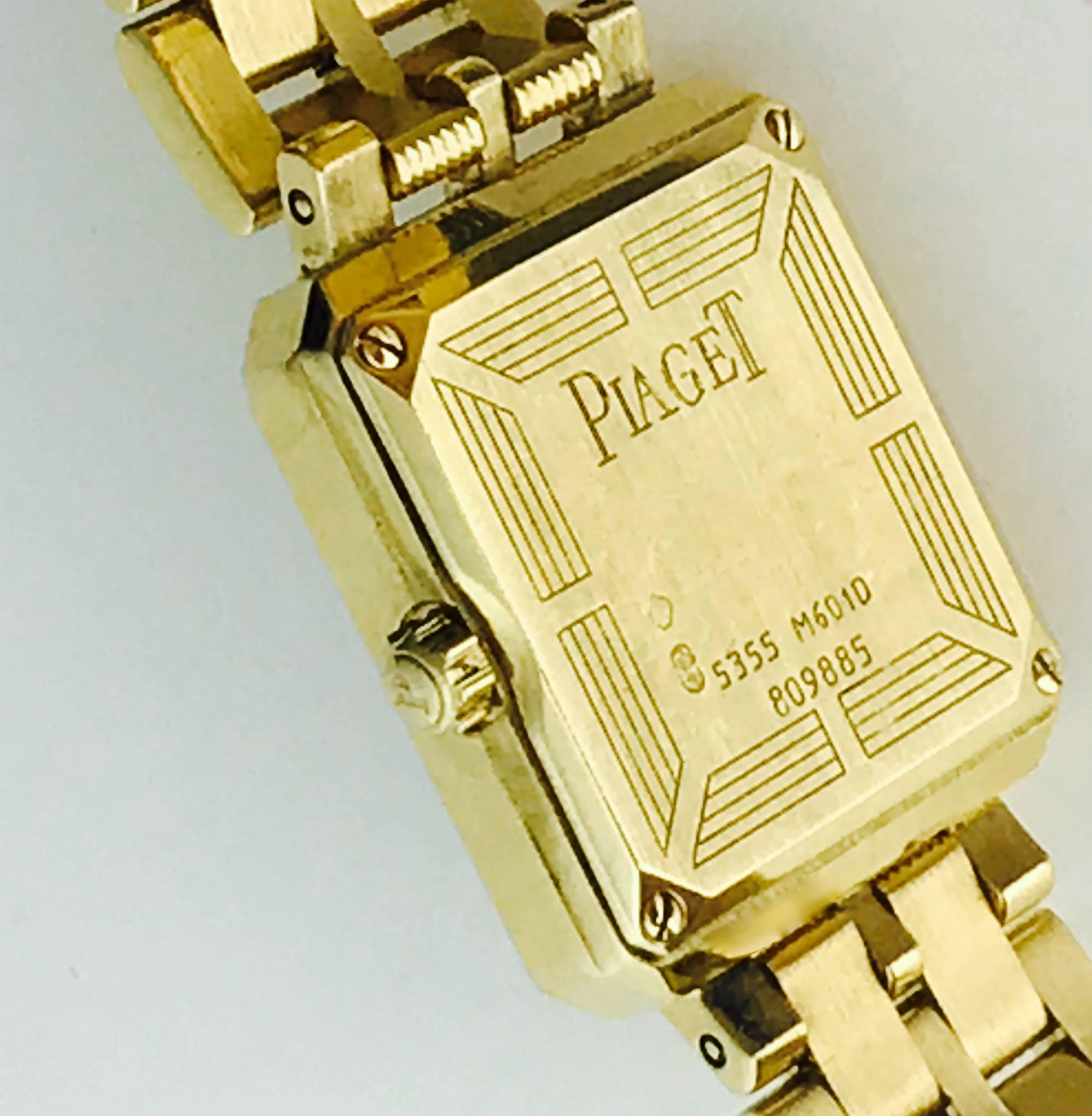 Women's Piaget ladies Yellow Gold Diamond Quartz Wristwatch Ref 5355M601D For Sale