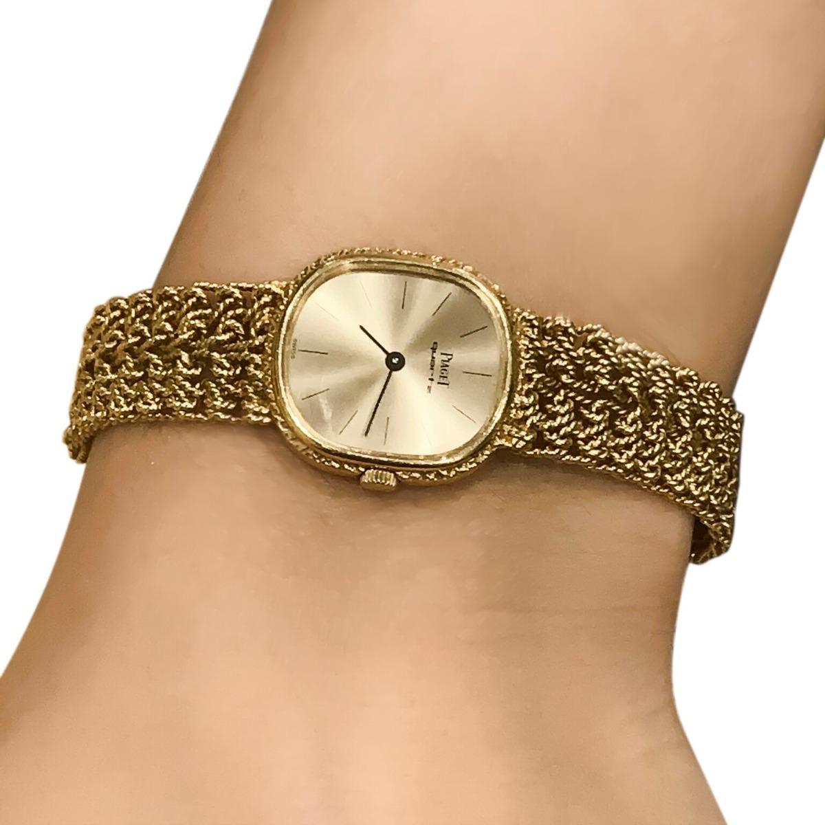 Piaget 18 Karat Yellow Gold Bracelet Watch For Sale 8
