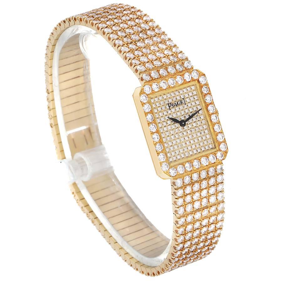 Piaget: 18 Karat Gelbgold Damenuhr mit Diamant-Zifferblatt 83541 im Zustand „Hervorragend“ im Angebot in Atlanta, GA