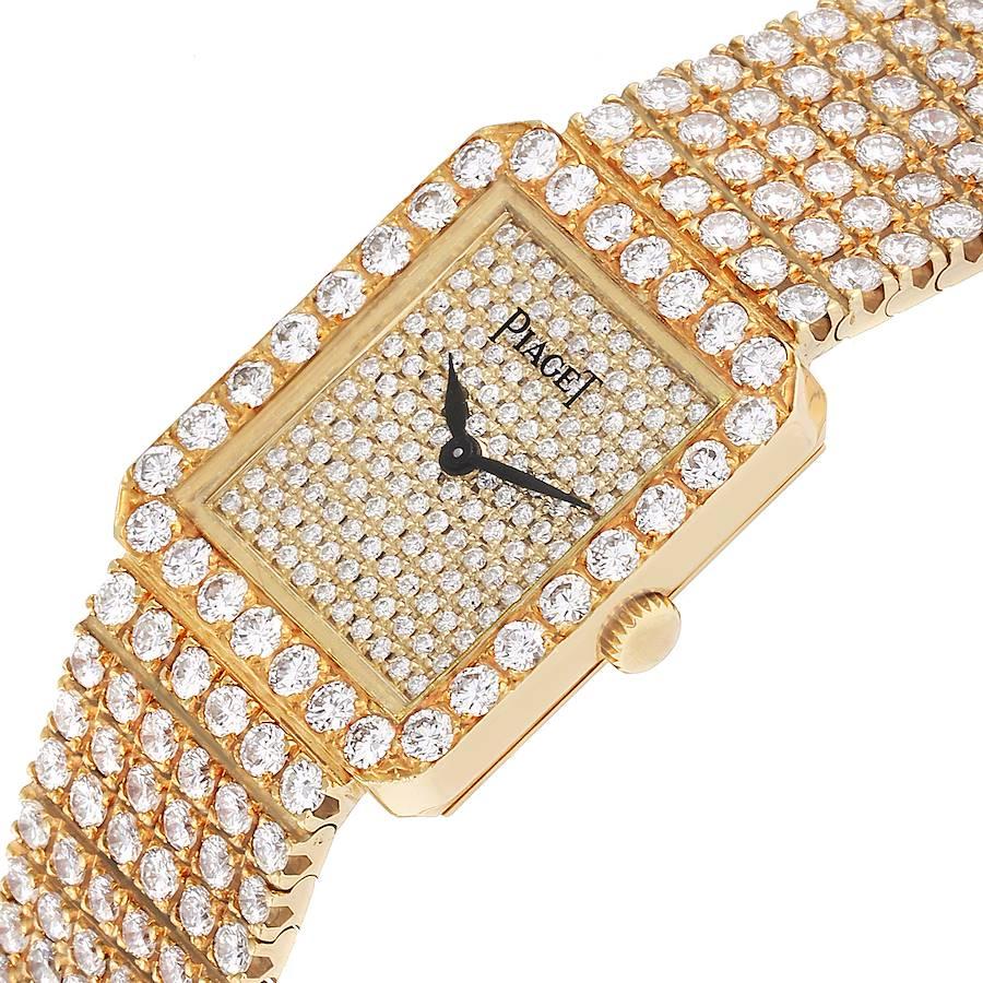 Piaget: 18 Karat Gelbgold Damenuhr mit Diamant-Zifferblatt 83541 im Angebot 1