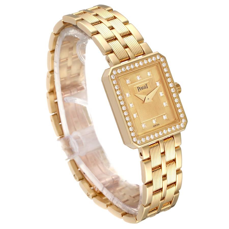 Piaget 18K Yellow Gold Diamond Ladies Watch M601D In Excellent Condition For Sale In Atlanta, GA