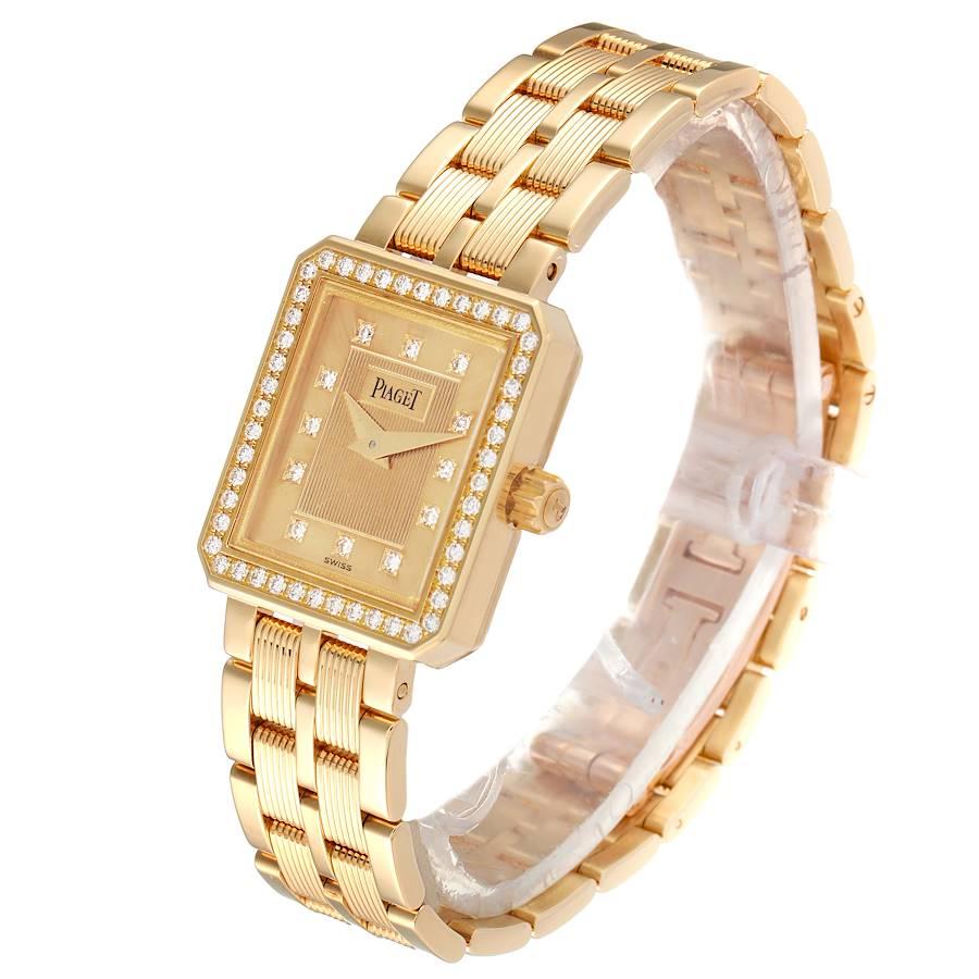 Women's Piaget 18K Yellow Gold Diamond Ladies Watch M601D For Sale
