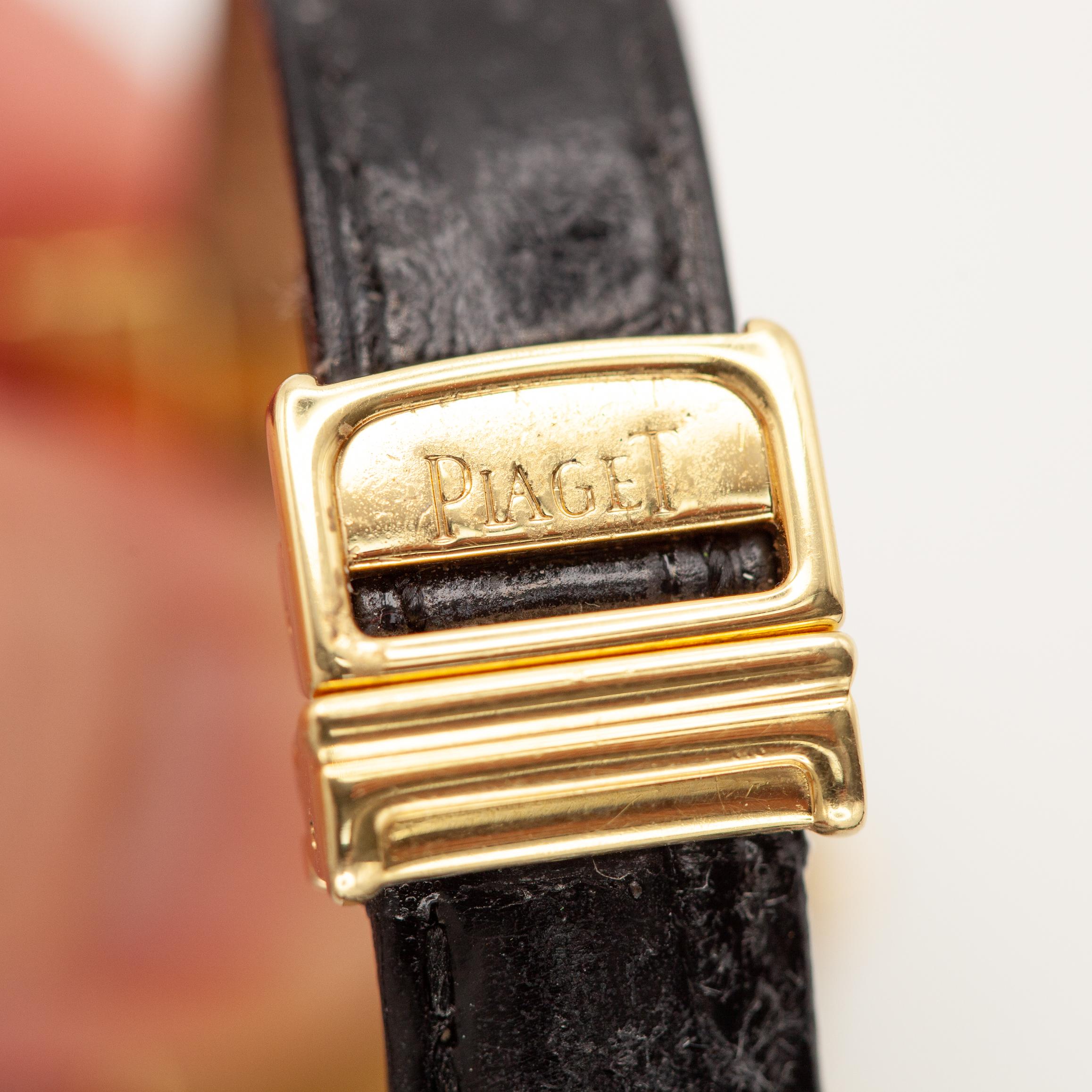 Piaget 18K Yellow Gold Diamond “P” Wristwatch For Sale 6