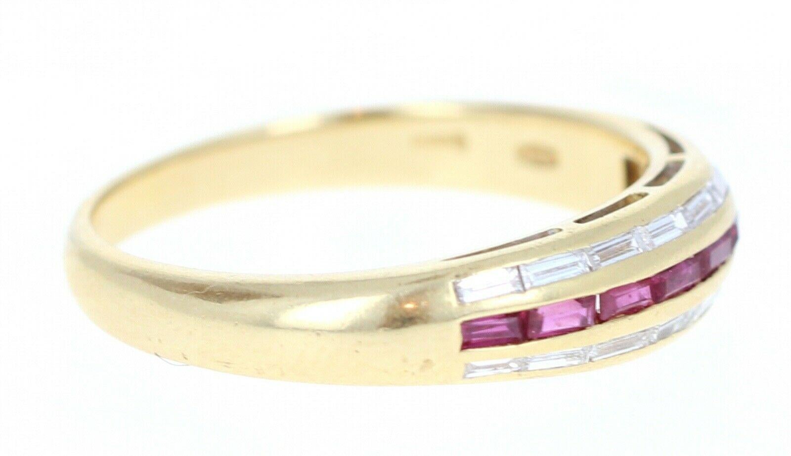 Piaget 18 Karat Yellow Gold, Diamond and Ruby Band Ring 0.50 Carat In Good Condition For Sale In Beverly Hills, CA