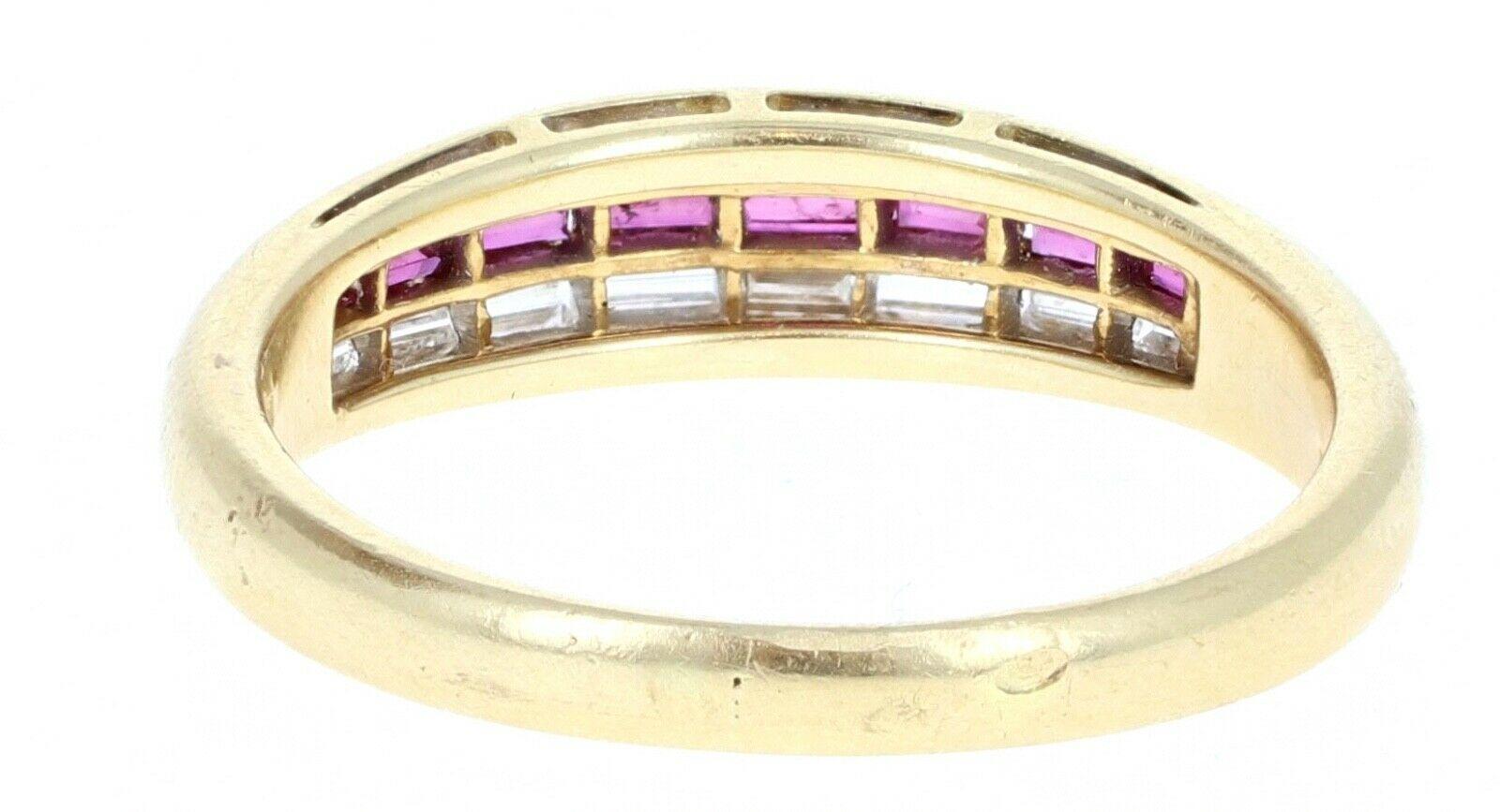 Women's or Men's Piaget 18 Karat Yellow Gold, Diamond and Ruby Band Ring 0.50 Carat For Sale