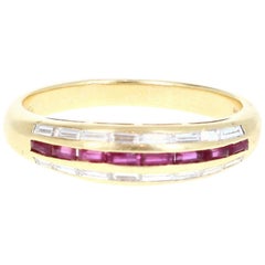 Piaget 18 Karat Yellow Gold, Diamond and Ruby Band Ring 0.50 Carat