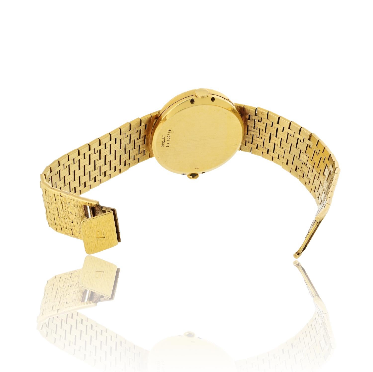 Piaget Montre Duo Time en or jaune 18 carats des années 1970 Excellent état - En vente à New York, NY