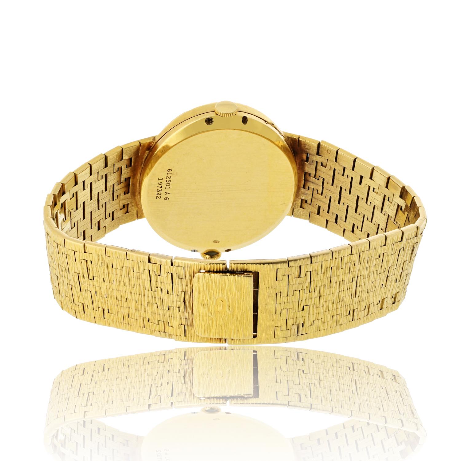 Women's or Men's Piaget 18K Yellow Gold Duo Time Circa 1970's Watch For Sale