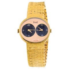 Vintage Piaget 18K Yellow Gold Duo Time Circa 1970's Watch