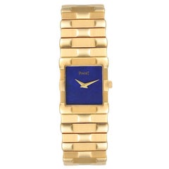 Piaget 18K Yellow Gold Lapis Lazuli Dial Quartz Mens Watch 81301