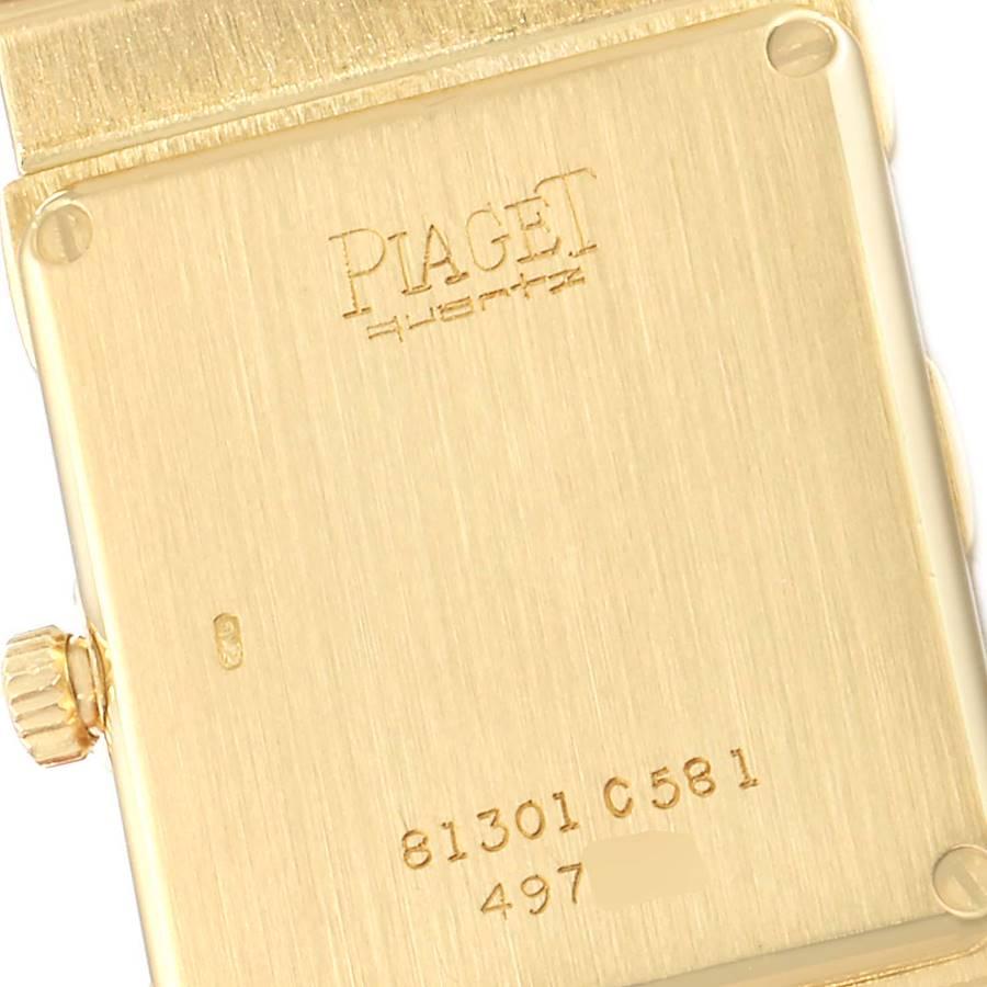 Piaget 18K Yellow Gold Lapis Lazuli Dial Quartz Mens Watch 81301 In Excellent Condition In Atlanta, GA