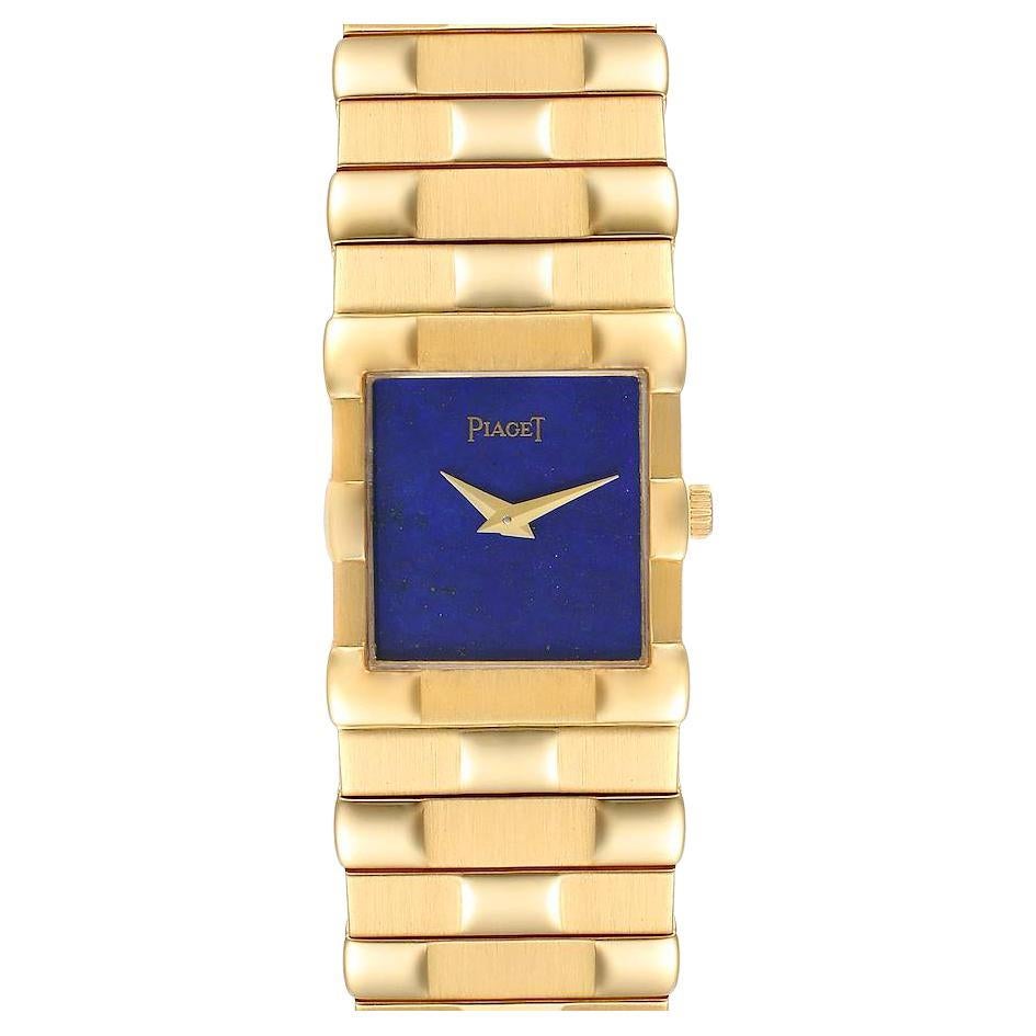Piaget 18K Yellow Gold Lapis Lazuli Dial Quartz Mens Watch 81301