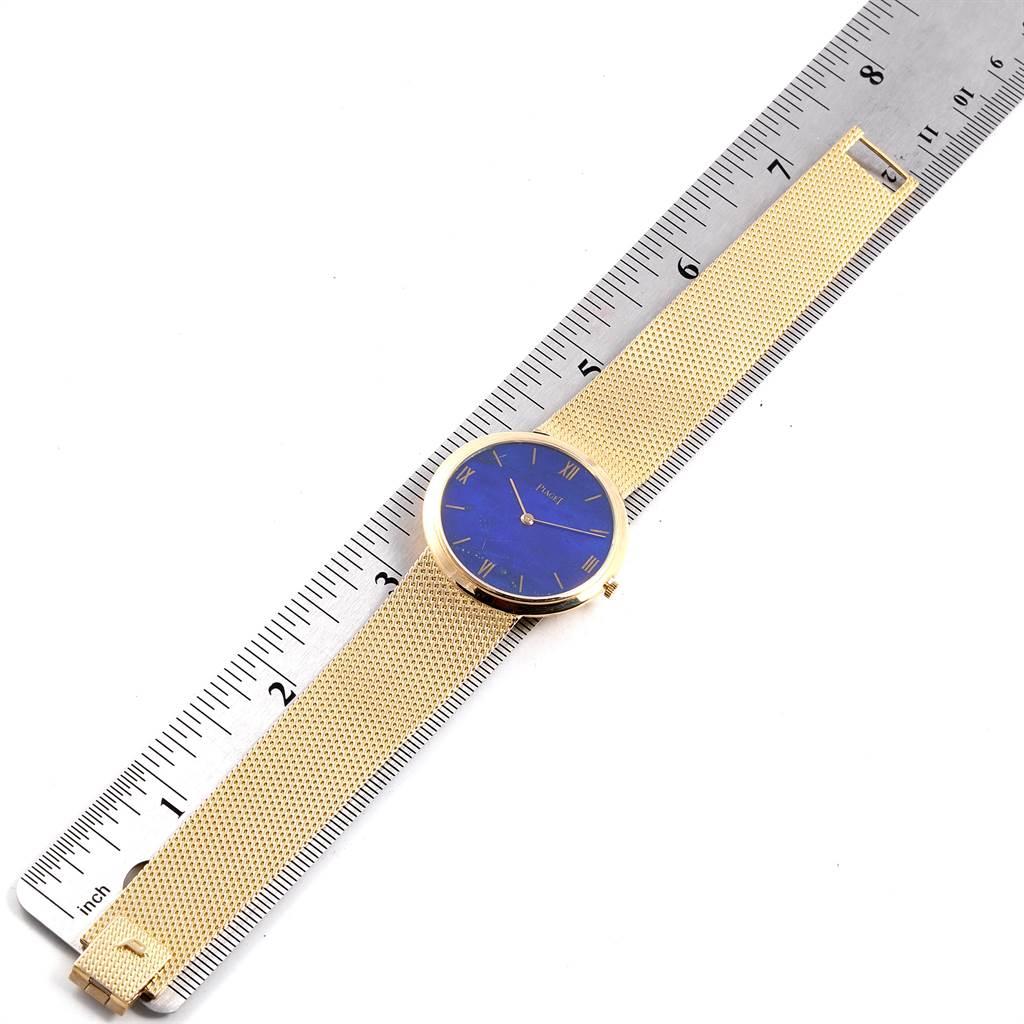 Piaget 18 Karat Yellow Gold Lapis Lazuli Dial Vintage Men's Watch 902B11 3