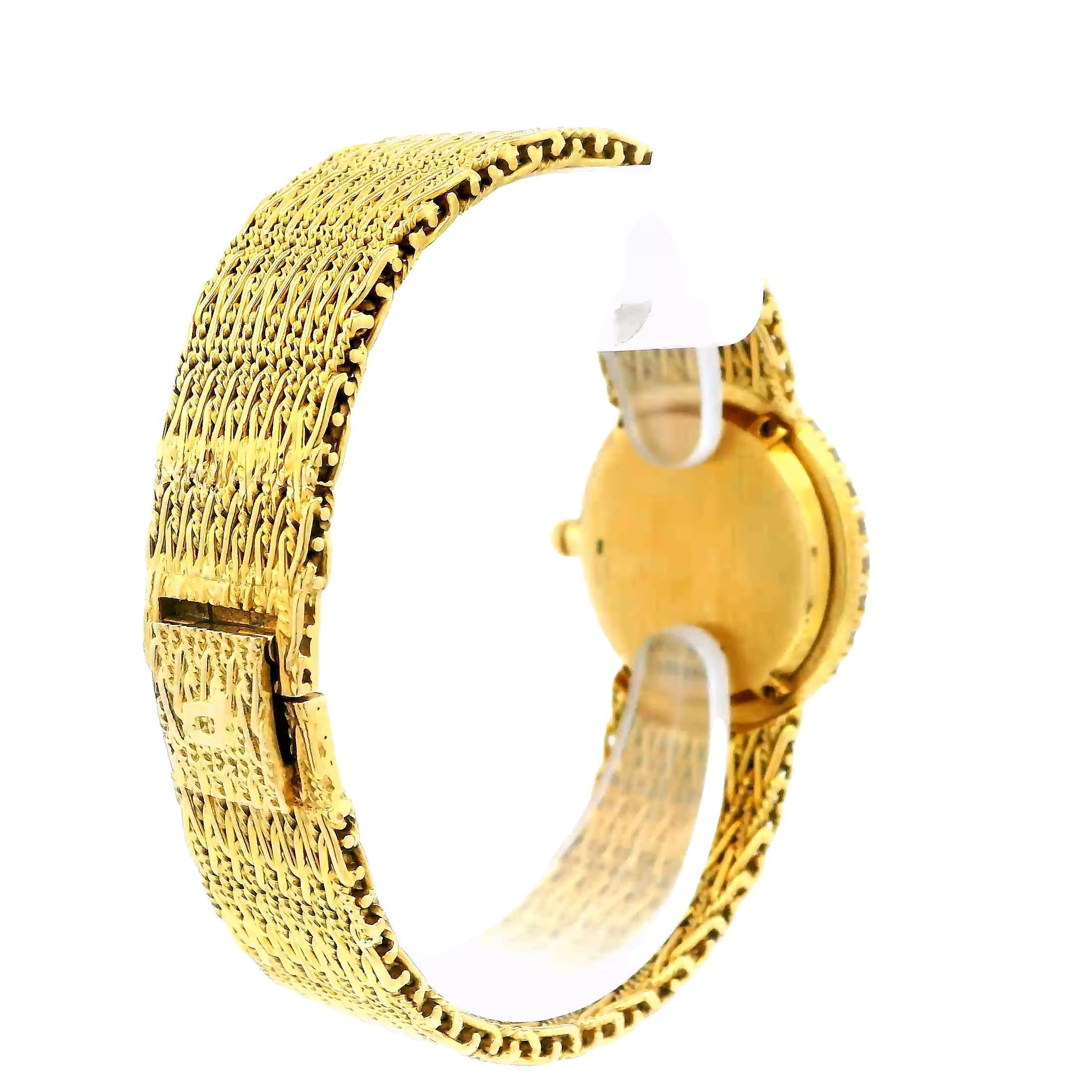 Piaget Bracelet tissé en or jaune 18 carats avec diamants, boîte et papiers en vente 1