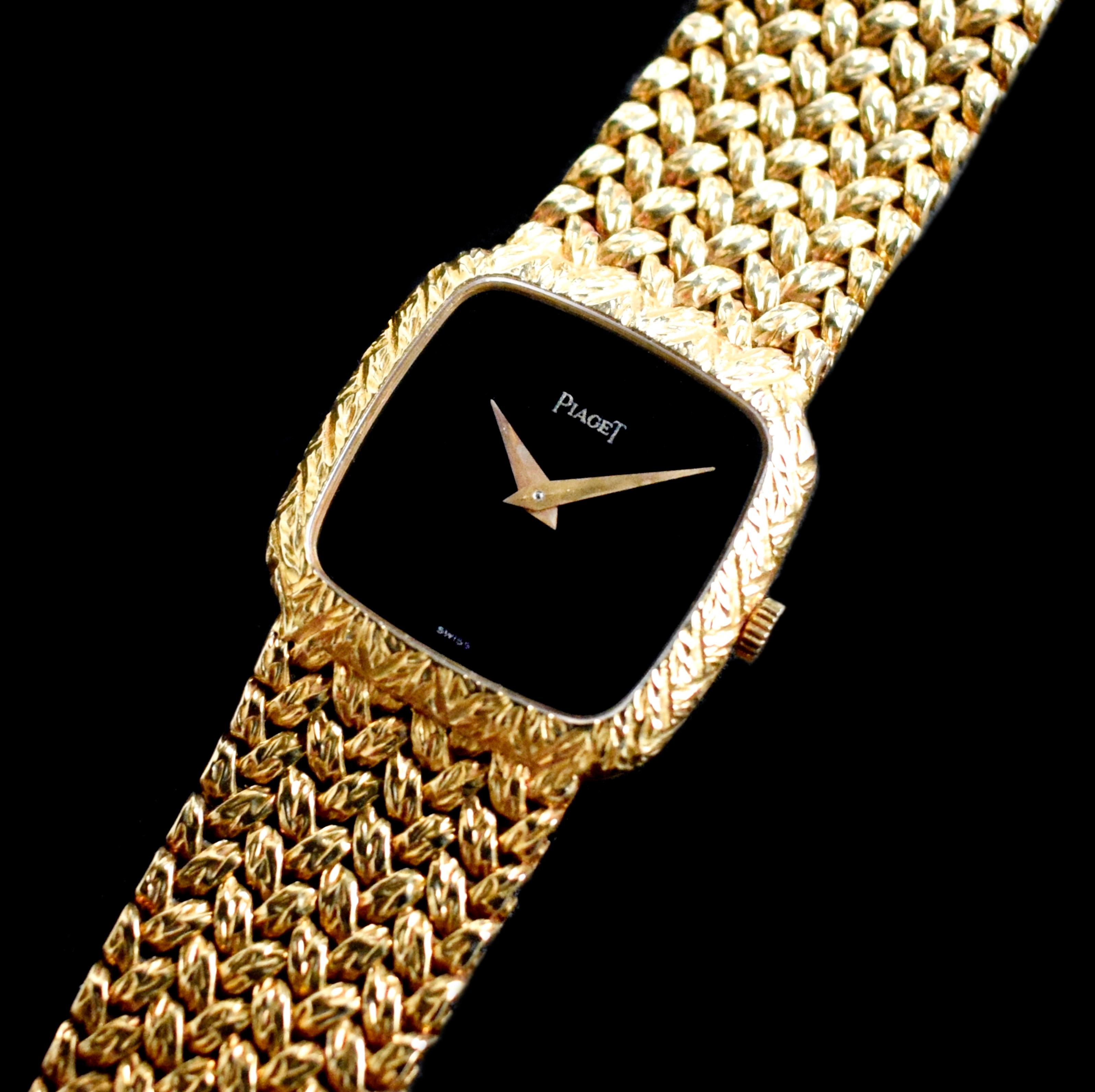 Brand: Piaget
Year: 1980-1990s
Model: 9902D2
Serial number: 36xxxx

Reference: C04074

Case: Show sign of wear 18K Yellow Gold Square Case with approximate size 23mm along with serial number engraved on case back

Dial: Excellent Condition Natural