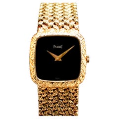 Piaget 18K Yellow Gold Onyx Stone Dial Manual Wind 9902D2, 1980-90's