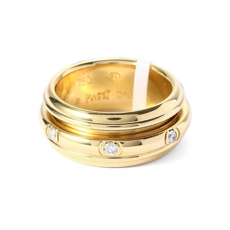 Piaget 18 Karat Yellow Gold Possession Diamonds Ring In New Condition For Sale In New York, NY