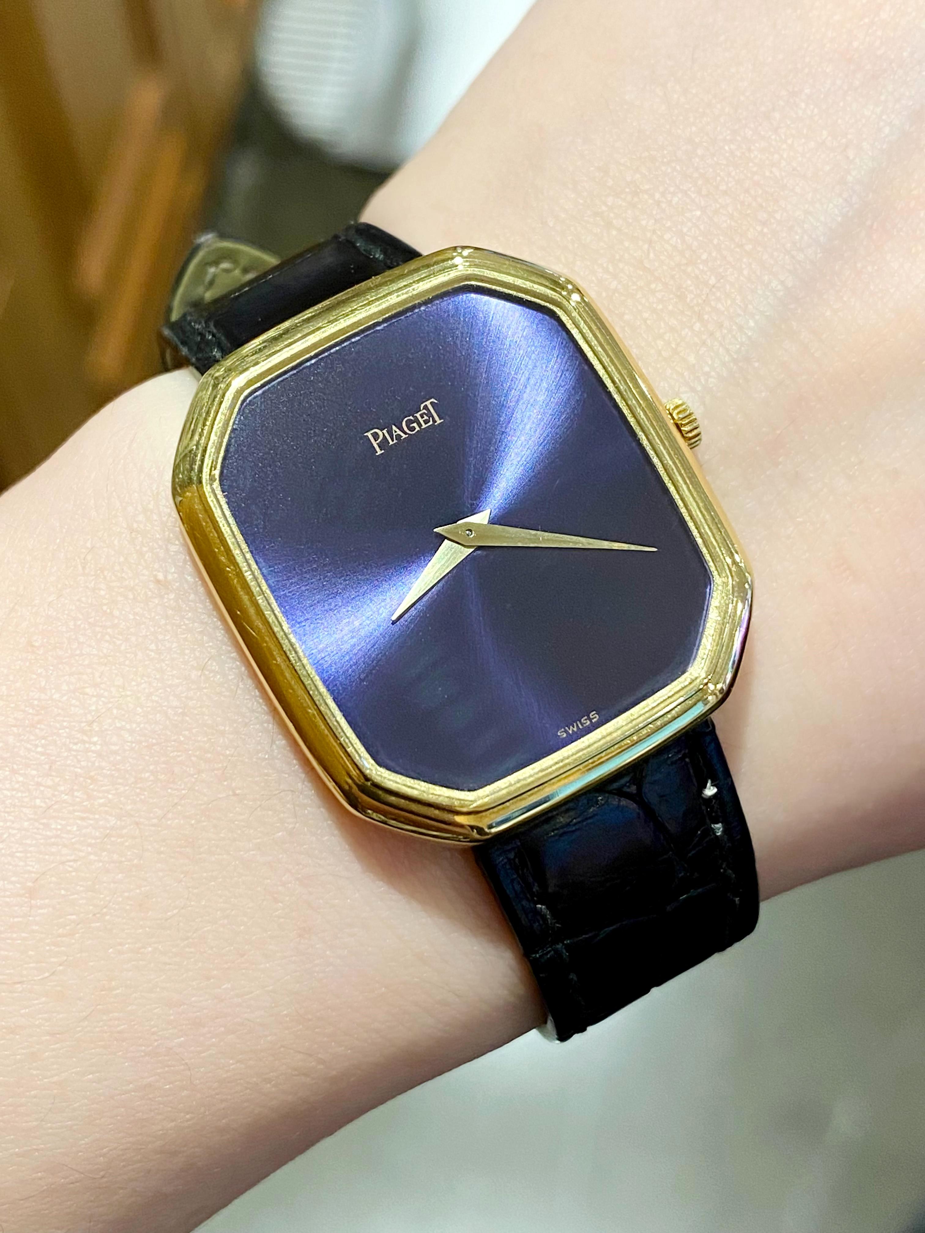 Piaget 18K Yellow Gold Purple Dial Manual Wind 9791, 1980's 3