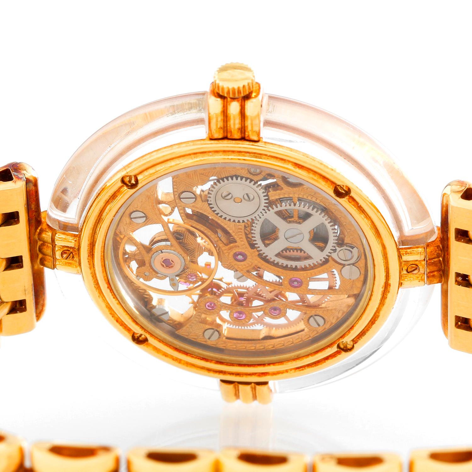 Women's or Men's Piaget 18 Karat Yellow Gold Skeleton Watch