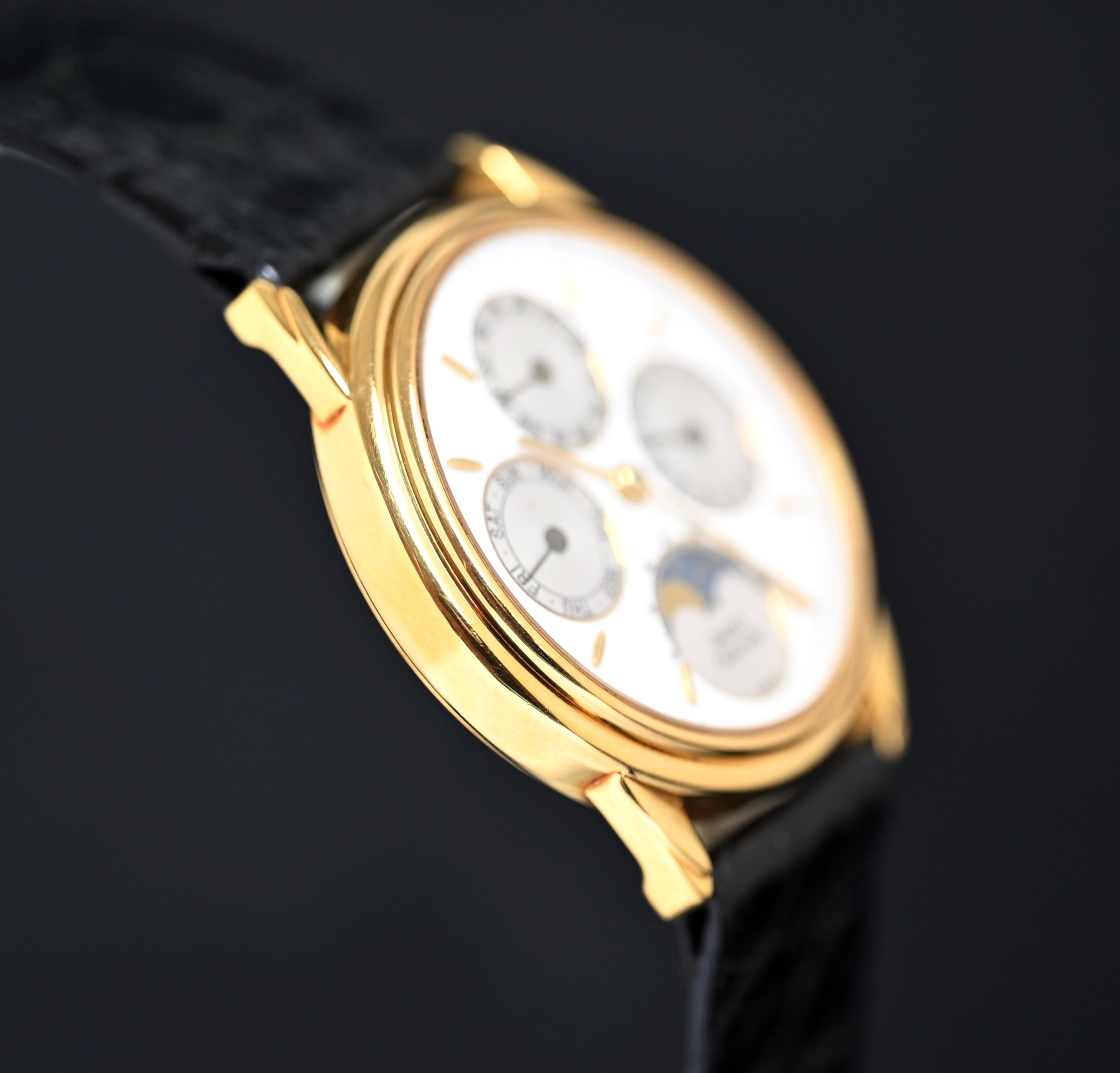 Piaget 18K YG Gouverneur Dreifachdatum Kalender Mondphasen Automatik 15958 für Damen oder Herren