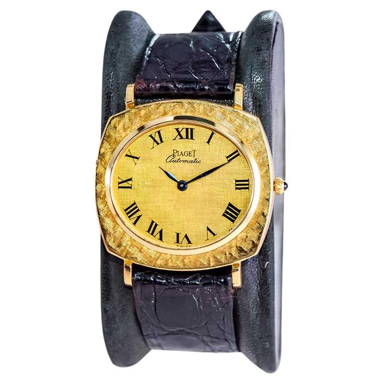 Piaget 18Kt. Micro-rotor automatique en or massif avec sangle et boucle d'origine, 1970