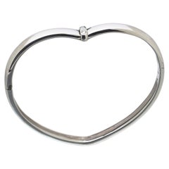 Piaget 18KT White Gold Diamond Heart Bangle, 1997