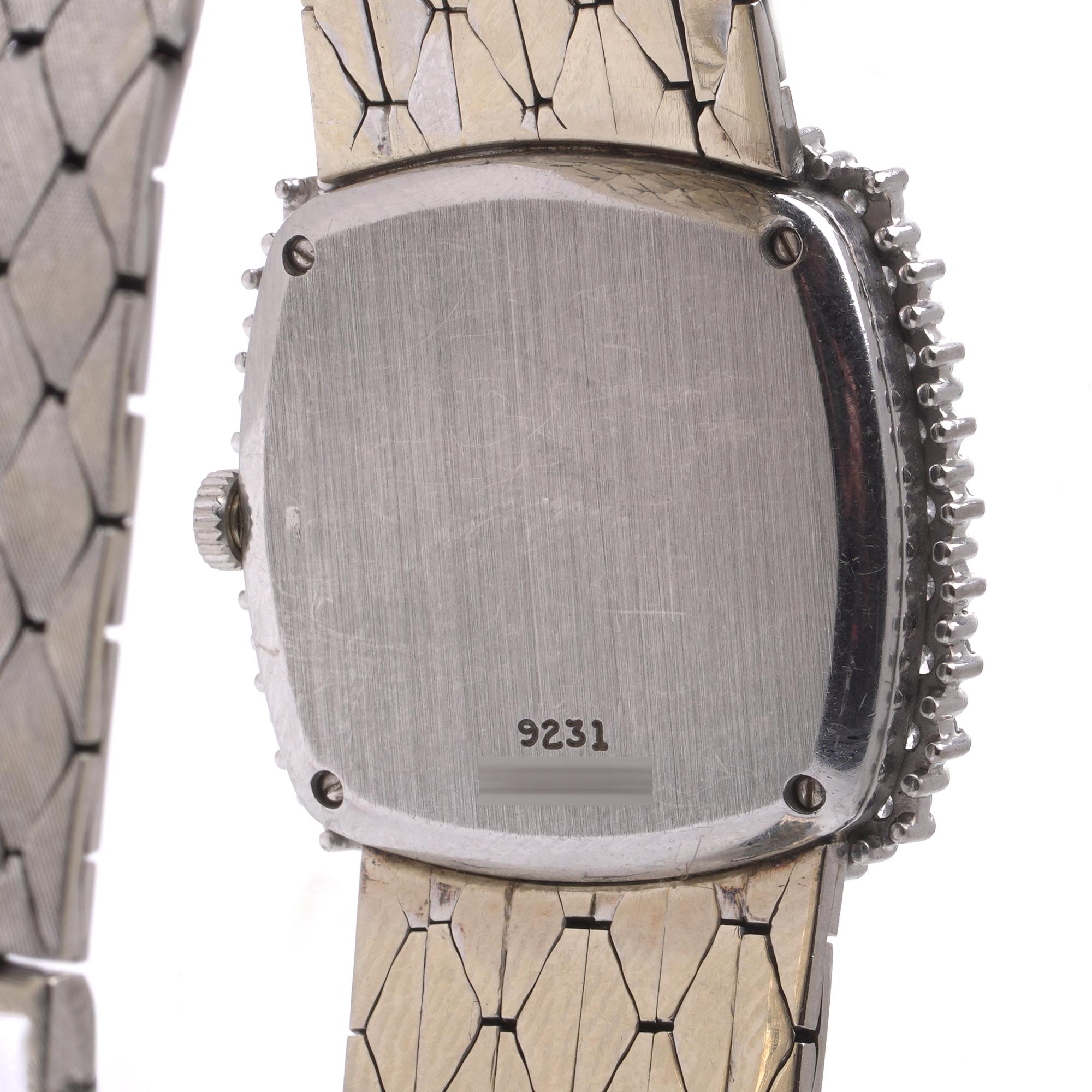 Orologio Piaget in oro bianco 18kt con diamanti, rif. 9231 (1980s) in vendita 1