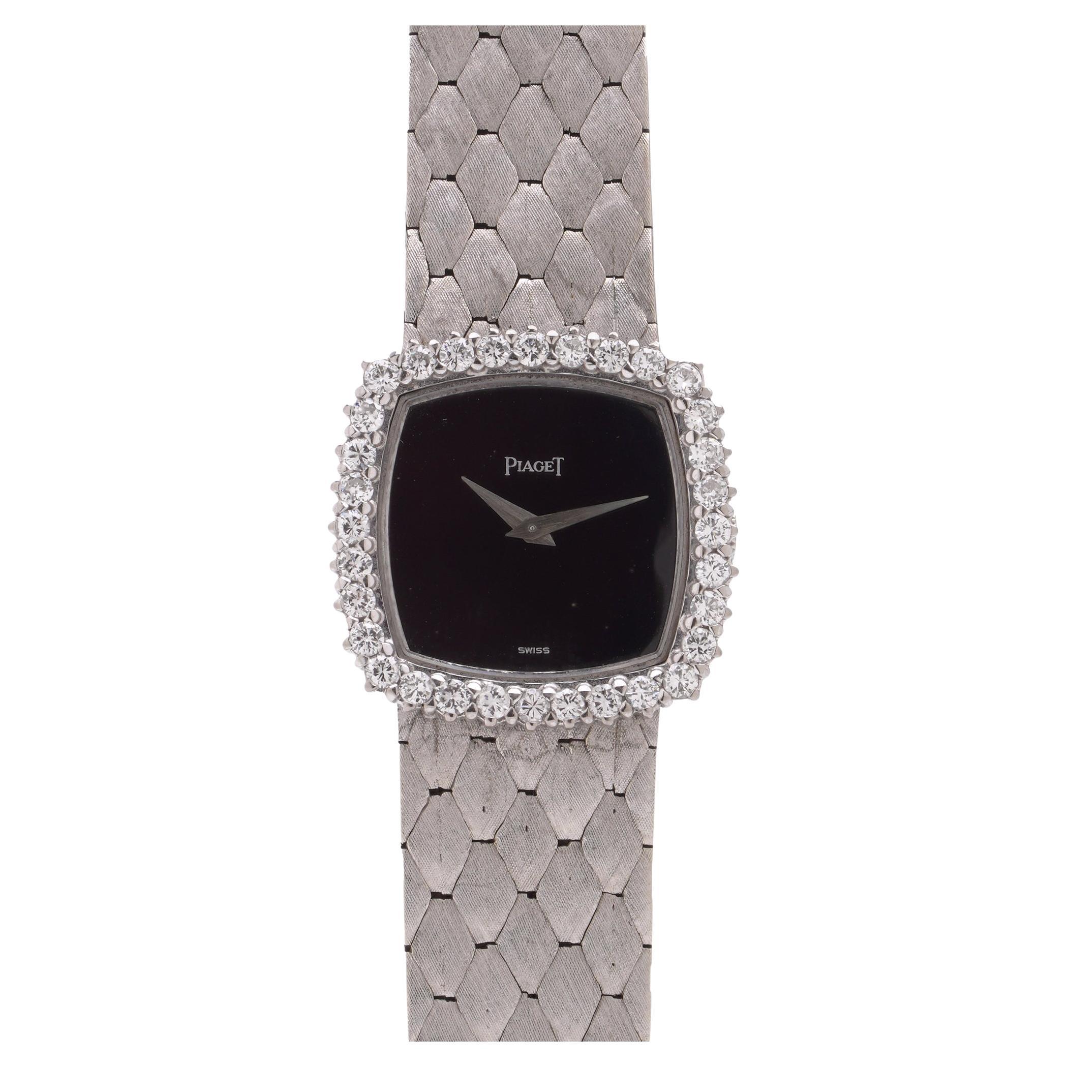 Piaget 18kt Weißgold Diamantuhr, Ref. 9231 (1980s)