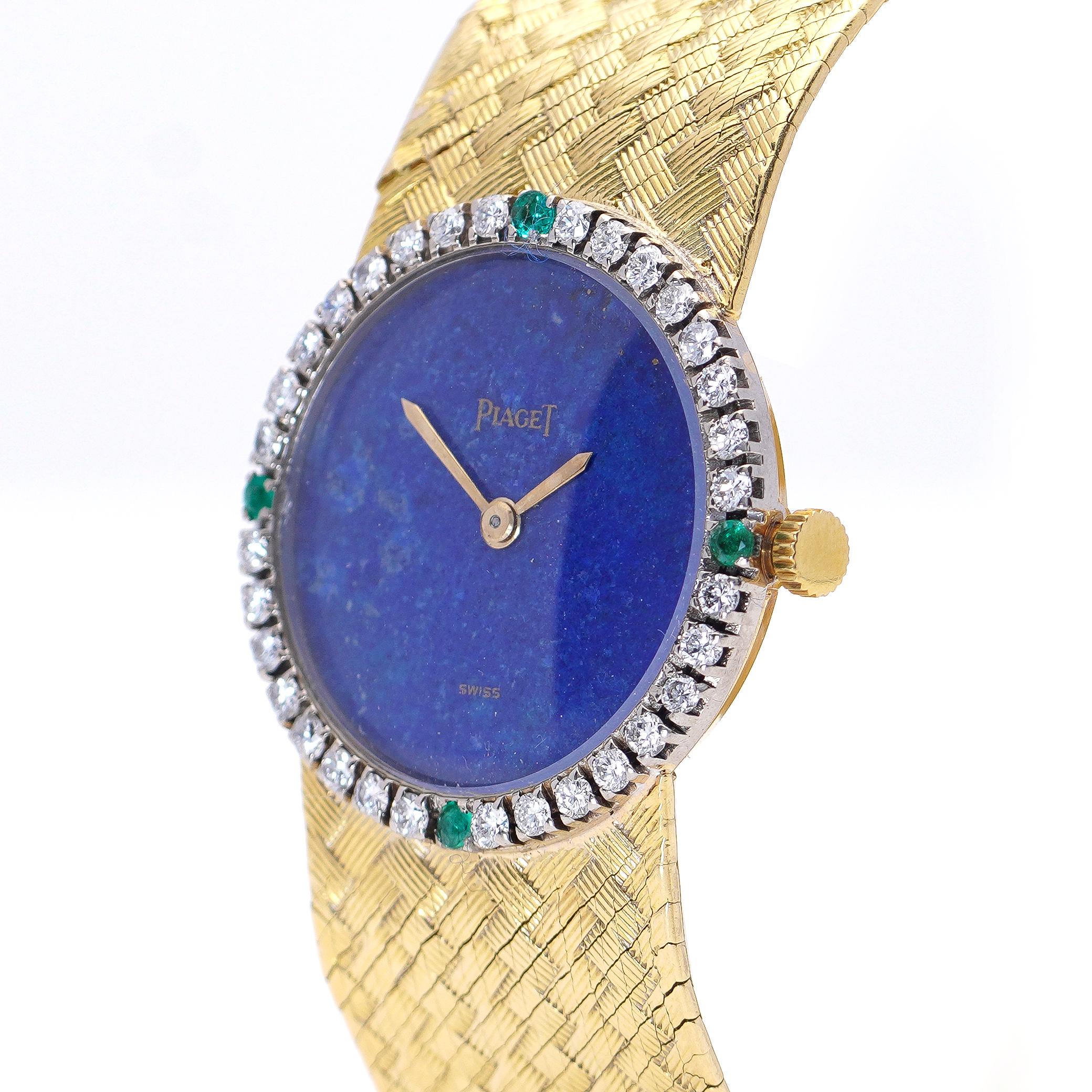 Piaget 18kt. Yellow and white Gold Lapis Lazuli ladies wristwatch  1