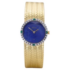 Vintage Piaget 18kt. Yellow and white Gold Lapis Lazuli ladies wristwatch 
