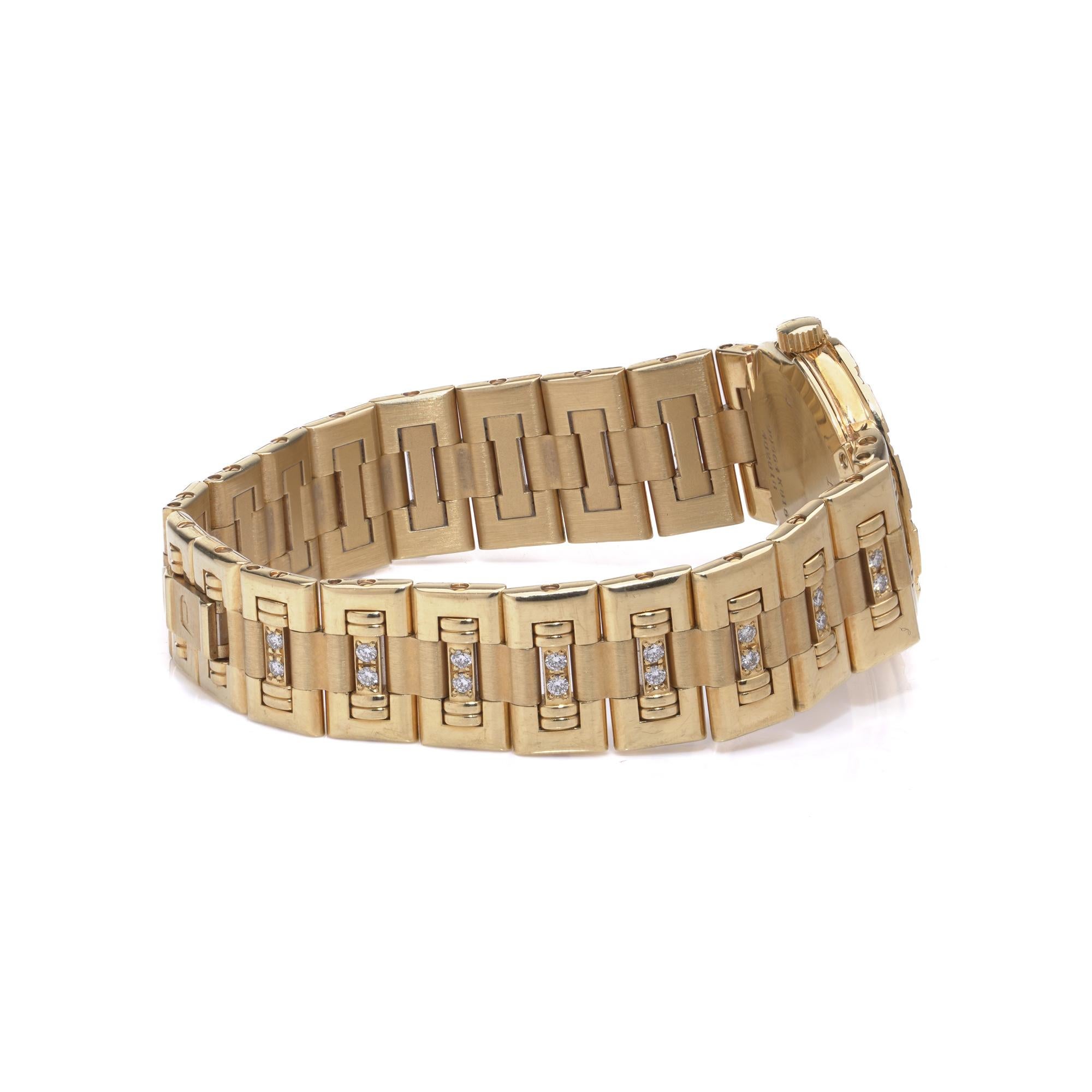 Taille ronde Montre Piaget en or jaune 18 carats avec diamants, réf. 90564 K818 (années 1990) en vente