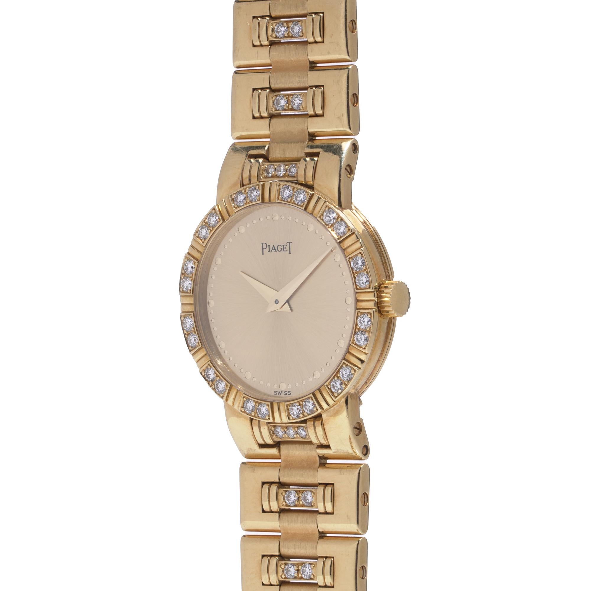 Montre Piaget en or jaune 18 carats avec diamants, réf. 90564 K818 (années 1990) Pour femmes en vente