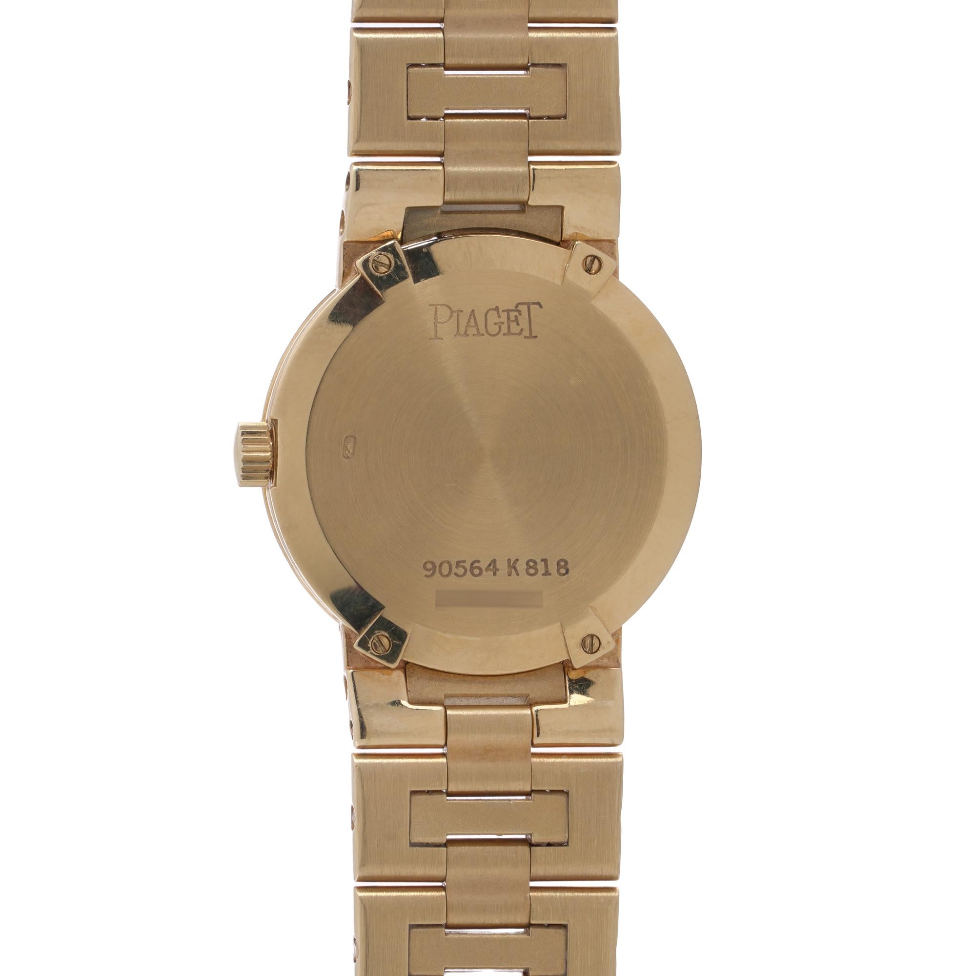 Montre Piaget en or jaune 18 carats avec diamants, réf. 90564 K818 (années 1990) en vente 2