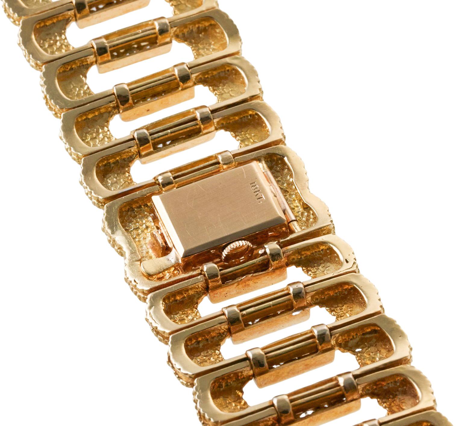 Piaget 1970s Diamond Gold Watch Bracelet 2