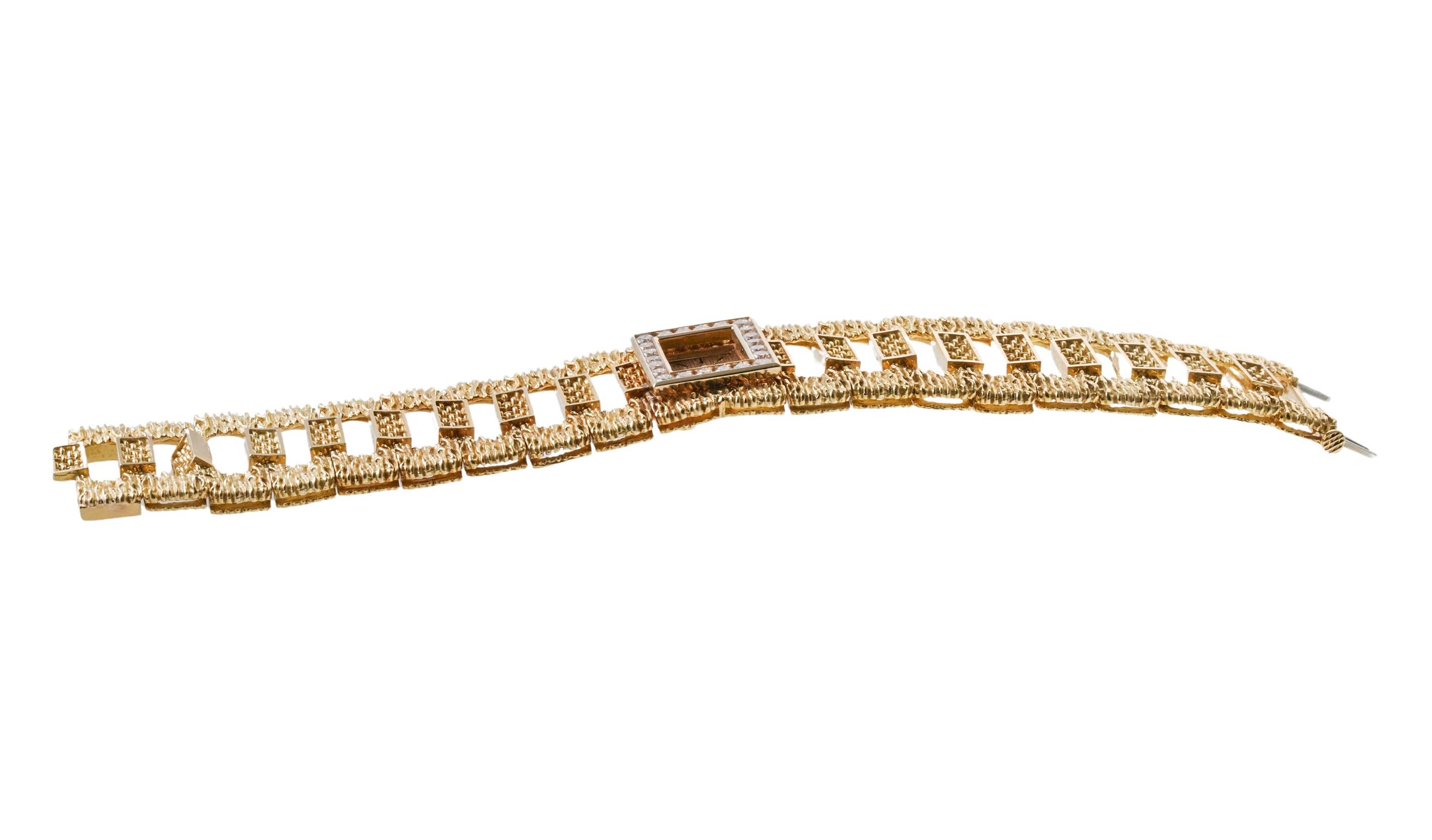 Piaget 1970s Diamond Gold Watch Bracelet 3