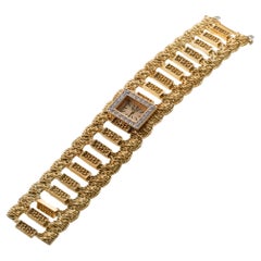 Piaget 1970s Diamond Gold Watch Bracelet