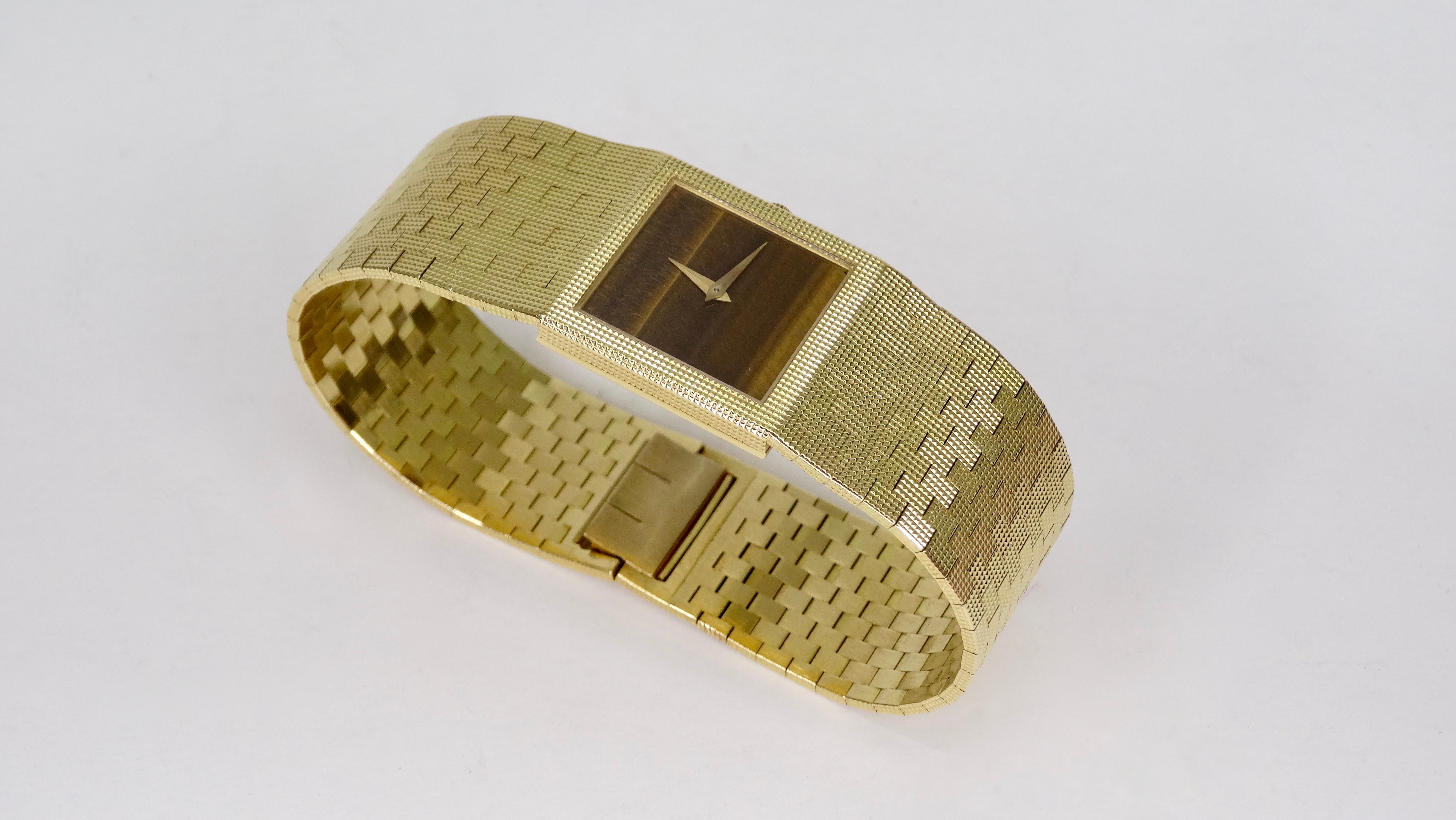 Piaget 1980s 18k Gold Tigers Eye Wrist Watch In Good Condition In Scottsdale, AZ