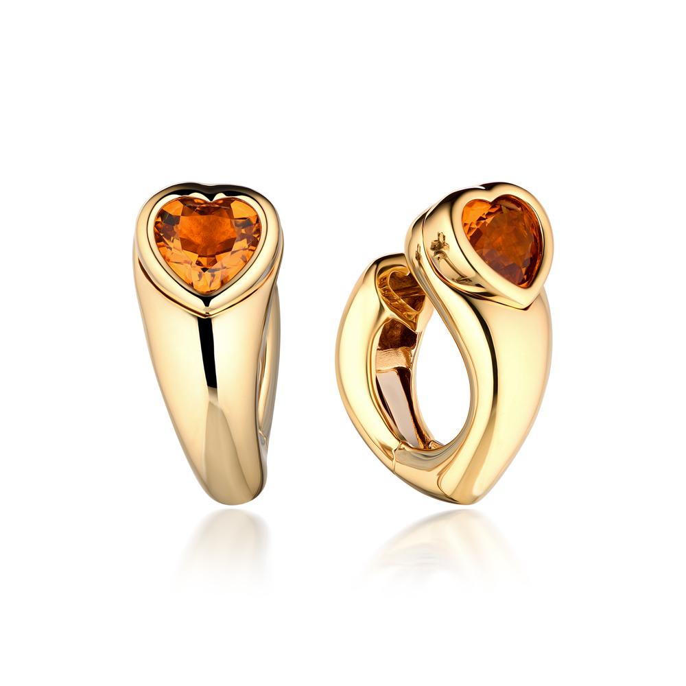 Piaget 1993 Heart-Shaped Citrine Earrings in 18kt Yellow Gold Pour femmes en vente