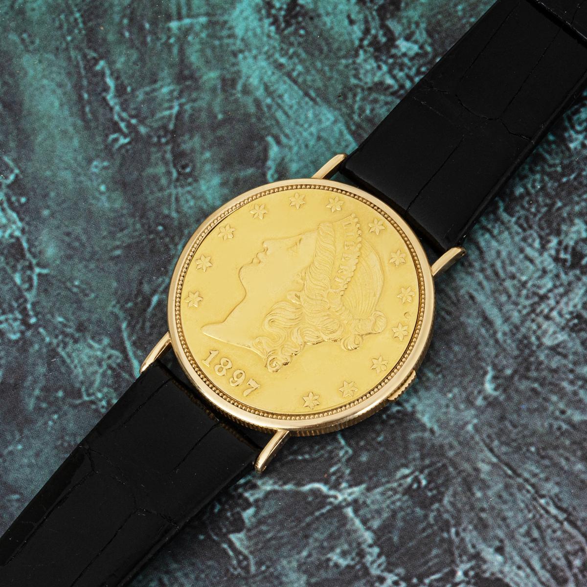 Piaget 20 Dollar Gold Coin Wristwatch 900B 1972 For Sale 6