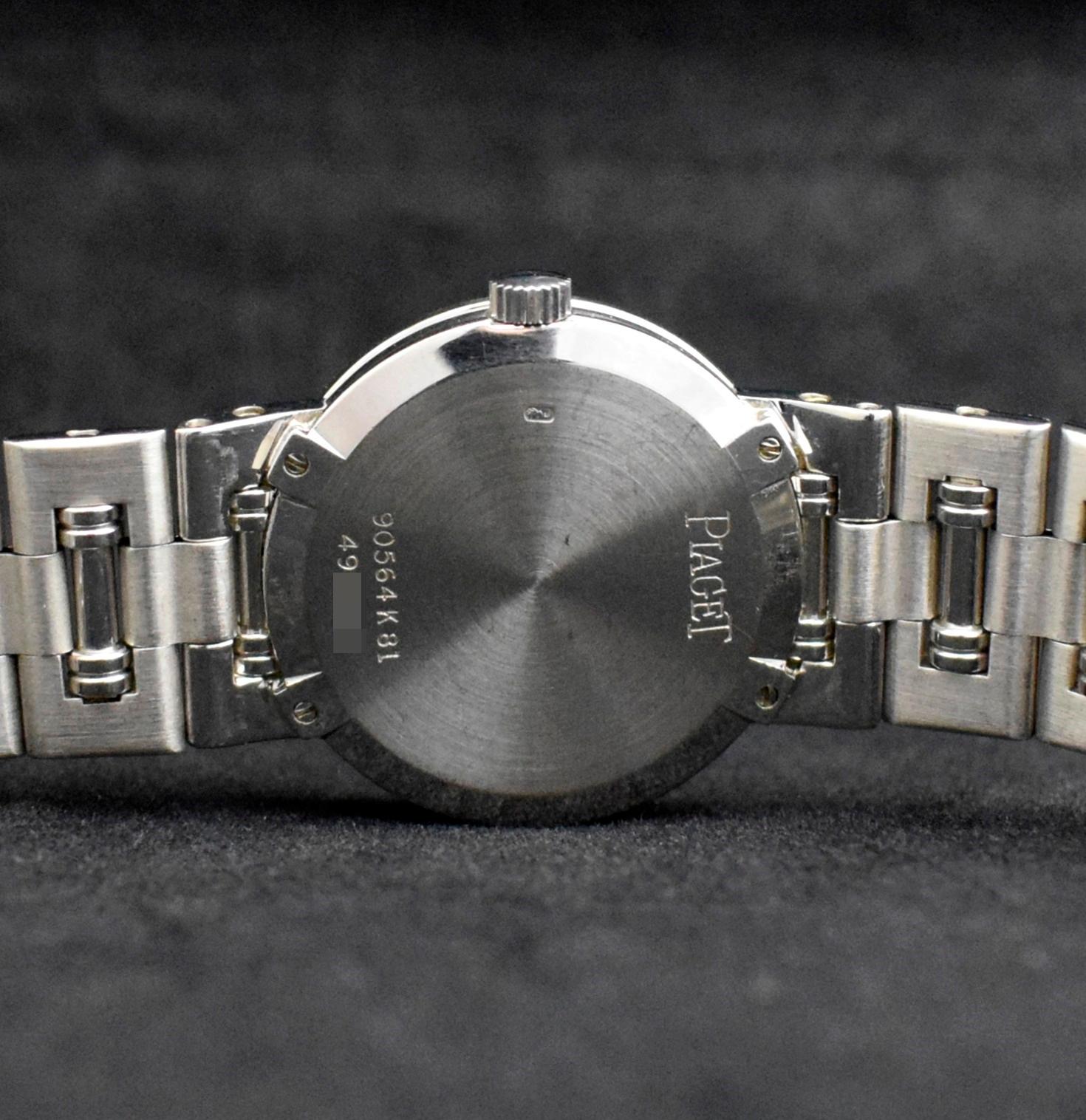 Piaget 23mm 18K WG Tänzerin Silber und schwarzes Zifferblatt Diamant 90564 mit Papier, 1997 2