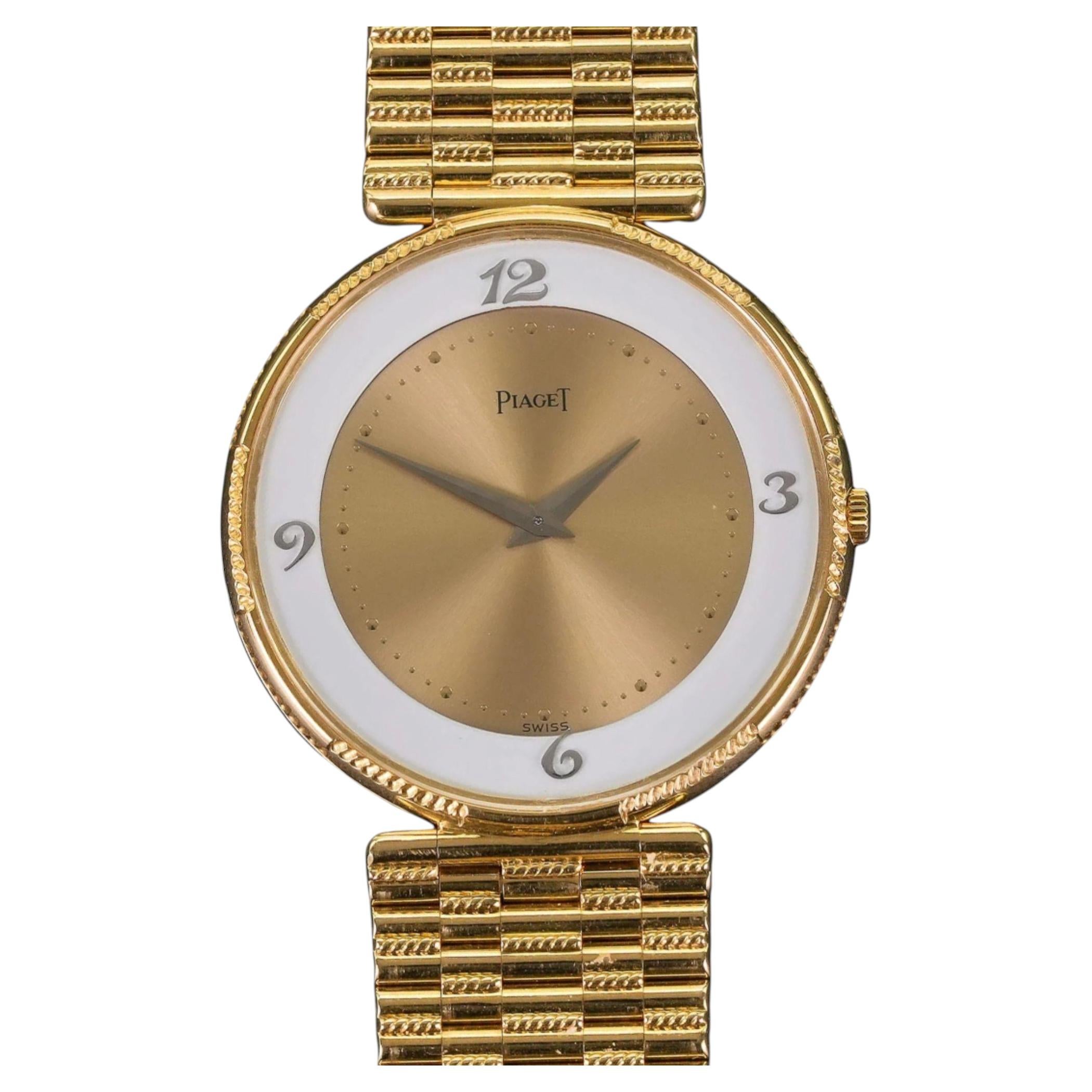 Pre-owned Piaget 2642 18k Gold Ultra-thin Manual 2-tone Dial 31mm Watch In Multi