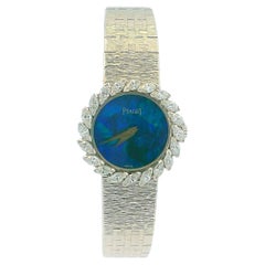 Piaget 4172A6 18K White Gold Opal Dial Diamond Bezel Ladies Watch