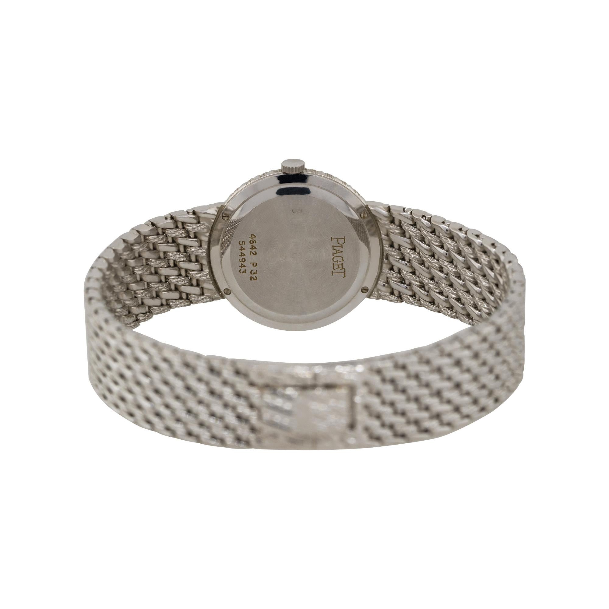 Women's Piaget 4642P32 18k White Gold Silver Diamond Dial Ladies Watch For Sale
