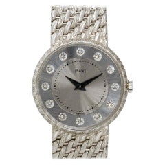 Piaget 4642P32 18k White Gold Silver Diamond Dial Ladies Watch
