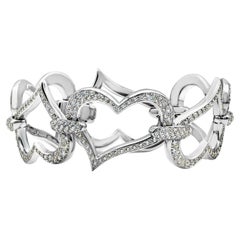 Piaget 4.70 Carats Round Brilliant Cut Diamond Link Heart Bracelet in White Gold