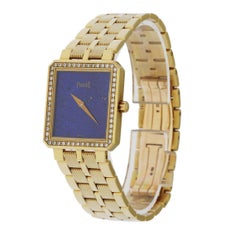 Piaget 50155 M601D Lapis Dial 18K Yellow Gold Diamond Bezel Set Ladies Watch