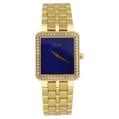 Piaget 50155 M601D Lapis Dial 18K Yellow Gold Diamond Bezel Set Ladies Watch