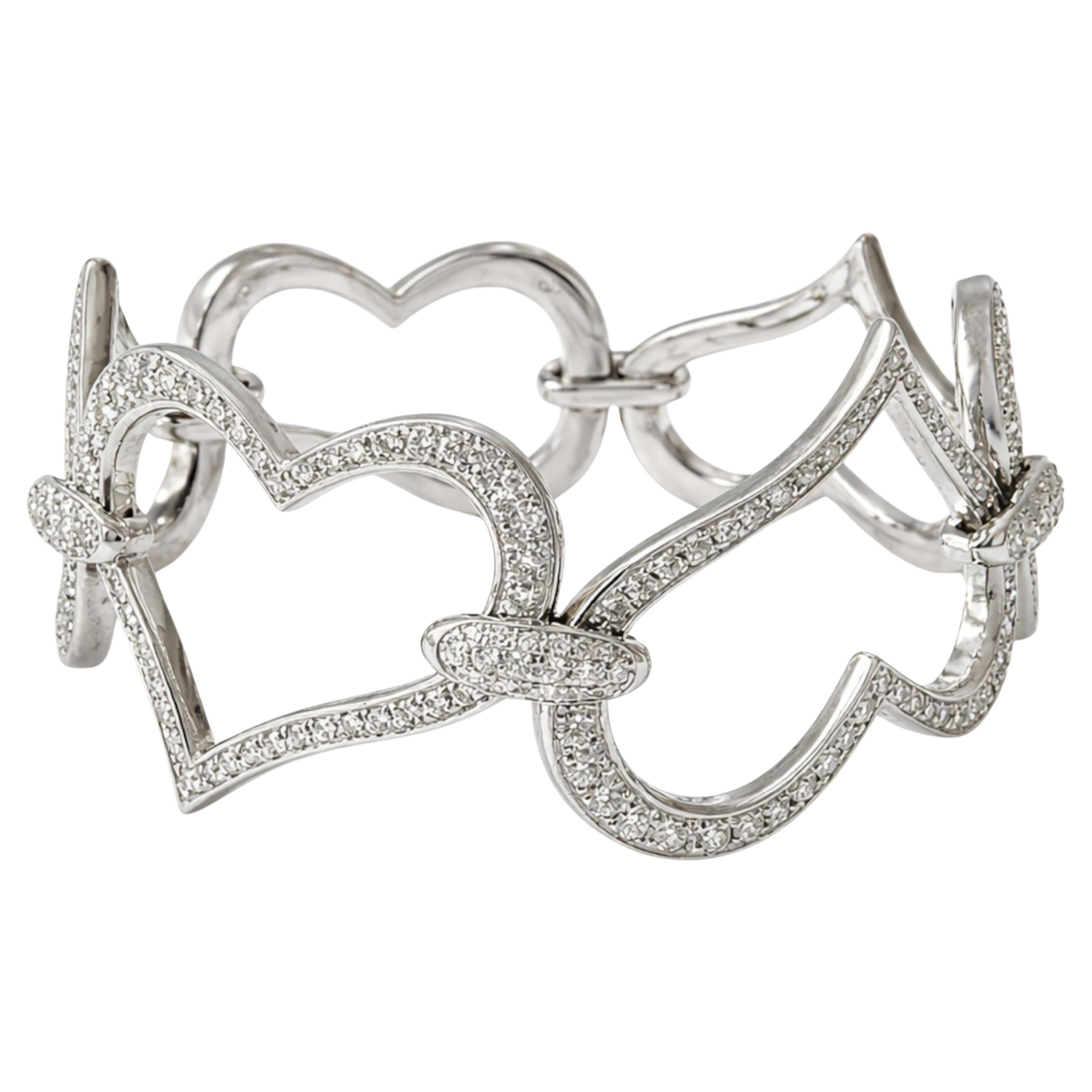 Piaget Pulsera de diamantes de 6 quilates de oro blanco de 18 quilates en venta