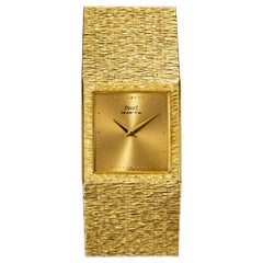 Piaget 7131 A6 Champagne Dial Bark Bracelet 18k YG 1980s